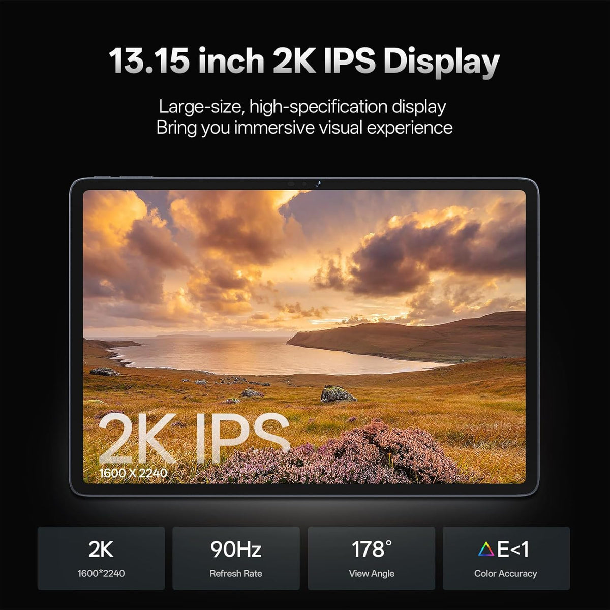 13 Inch Android 16 Tablet, 40GB+128GB+2TB Expand, 1600*2240 90Hz ???? IPS Display, 11000mAh Battery+ 20W Fast Charging, Octa-Core Processor, Wi-Fi & BT5.0, GPS, Large Screen Tablet with Case