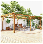20x10ft Wood Pergola, Outdoor Gazebo Grape Trellis - Dark Brown