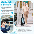 Compact Travel Stroller for Airplane Infant Toddler Stroller w/Adjustable Backrest & Canopy