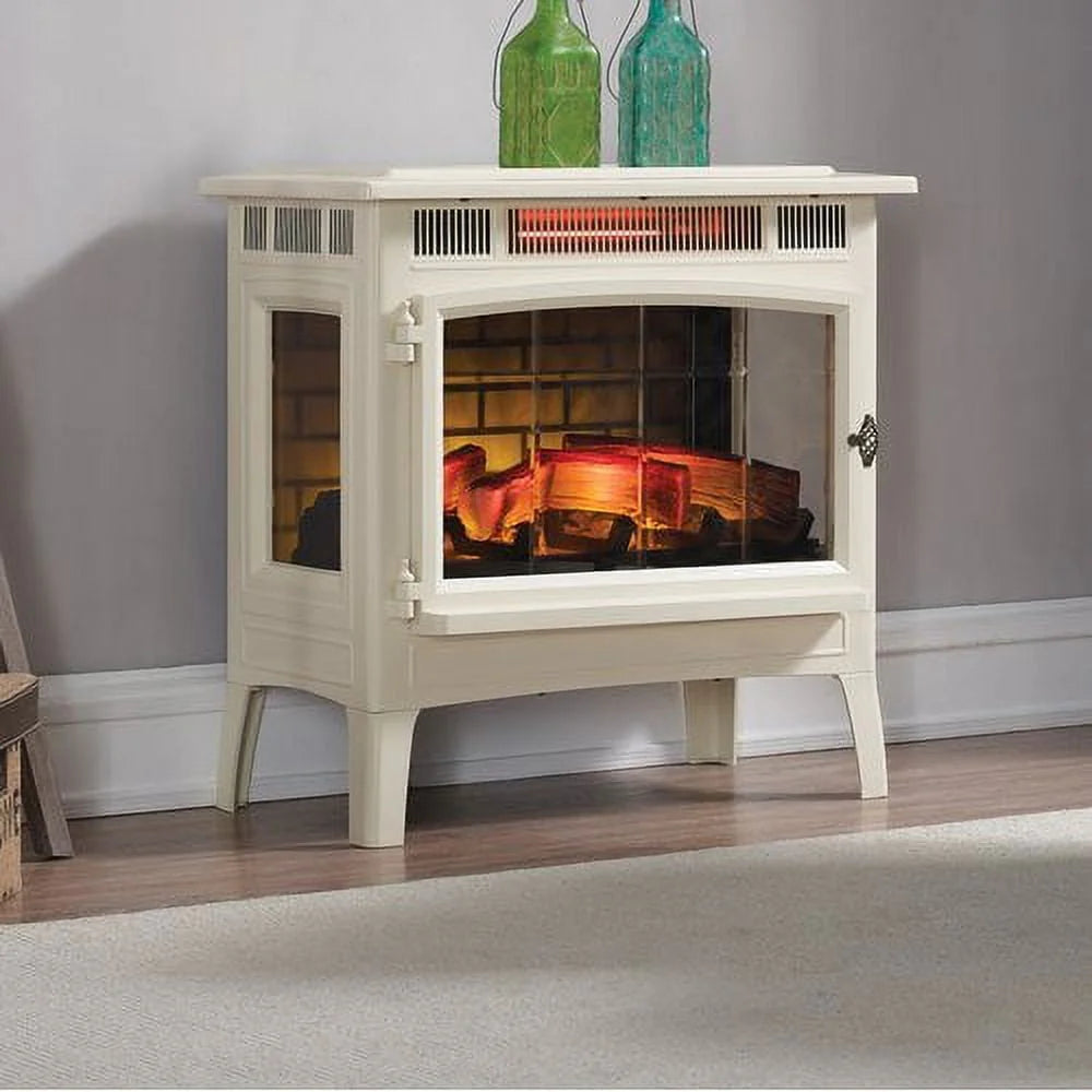 Duraflame 3D 24 W x 23.4 H x 12.9 D 34.1lb Infrared Electric Fireplace Stove - Cream