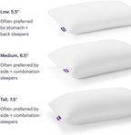 Purple Harmony Pillow – Talalay Latex Foam Cooling Pillow for Combo or Side Sleepers, 360º Hex GelFlex Grid for No-Pressure Support and Luxurious Weightless Feel - King, Medium Feel, Tall Height