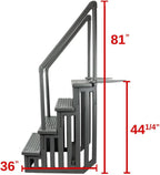 Select Anti-Slip in-Pool Steps | Gray | for Above Ground Swimming Pools | Can Mount to Decks 48" to 54" H | Safety Stairs Capacity Up to 300 lbs