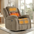 8-Point Electric Heat Massage Chair Light Brown
