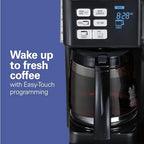 Hamilton Beach FlexBrew Trio 2-Way Coffee Maker, Compatible with K-Cup Pods or Grounds, Combo, Single Serve & Full 12c Pot, Black - Fast Brewing (49902)
