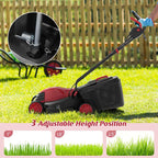 10 AMP 13" Electric Push Lawn Mower 2-in-1 Walk-Behind Lawnmower with Collection Box, 3 Adjustable Height Position