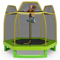 7 FT ASTM Certified Kids Trampoline Recreational Bounce Jumper with Safety Enclosure Net