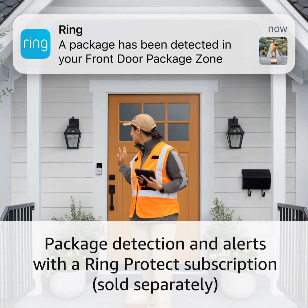 Ring Battery Doorbell Plus �?1536p HD+ Video, Motion Detection, Two-Way Talk, Color Night Vision, Alexa Compatible