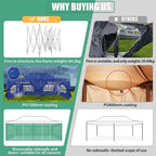COBIZI 10x20 Heavy Duty Pop up Canopy Tent with 6 sidewalls Easy Up Commercial Outdoor Canopy Wedding Party Tents for Parties All Season Wind & Waterproof Gazebo with Roller Bag,Black(Frame Thickened)
