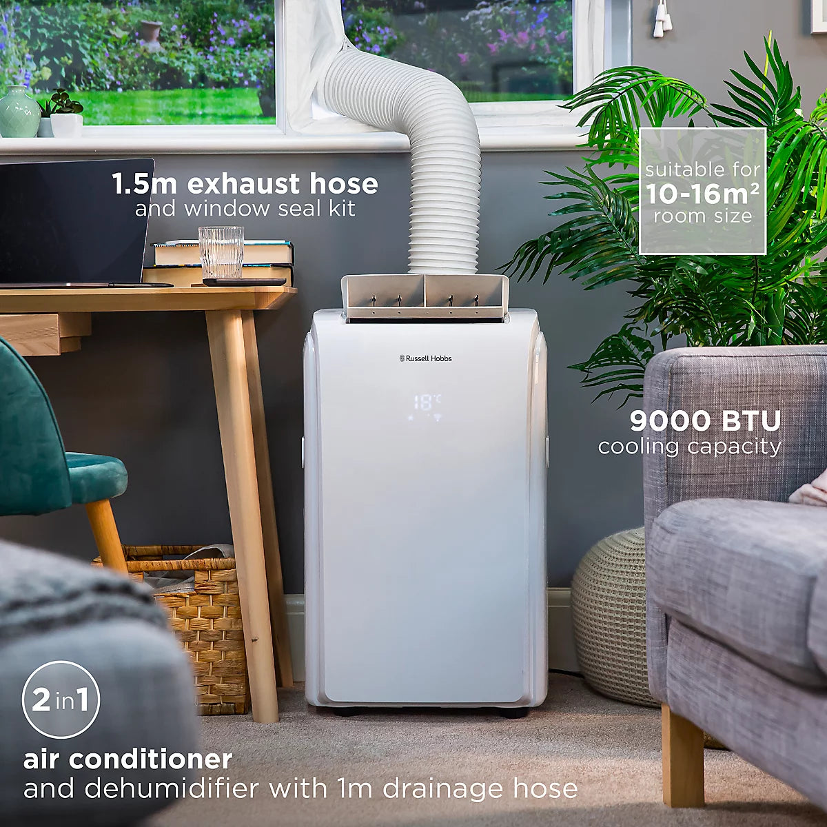 Russell Hobbs RHPAC4002 9000BTU Portable Air Conditioner and Dehumidifier