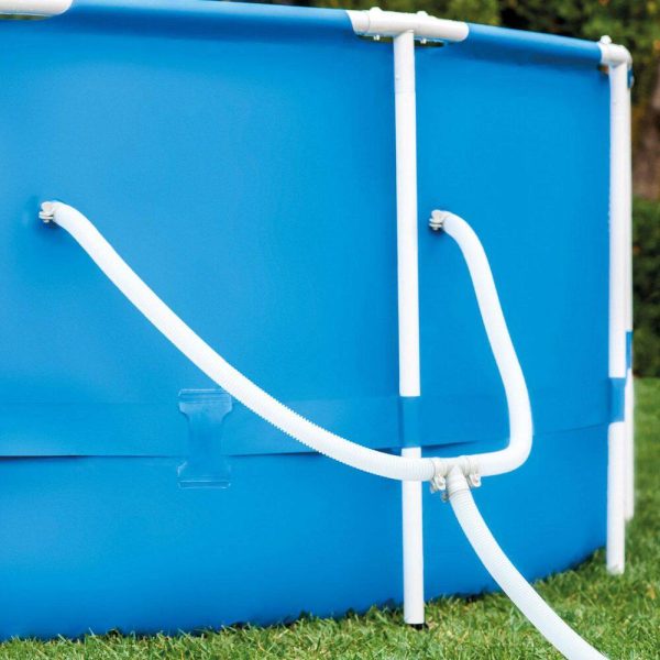 28026E + 28211EH 12 ft. x 30 in. Metal Frame Round Swimming Pool with Filter Pump and 13 ft. Pool Cover