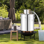 5/10 Gal 2 Pots Alcohol Still Home Brewing Kit, 40L Stainless Steel Water Alcohol Distiller, Wine Making Kit for Whiskey Brandy Beer