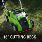 40V 16  Cordless Electric Lawn Mower, 4.0Ah Battery and Charger Included