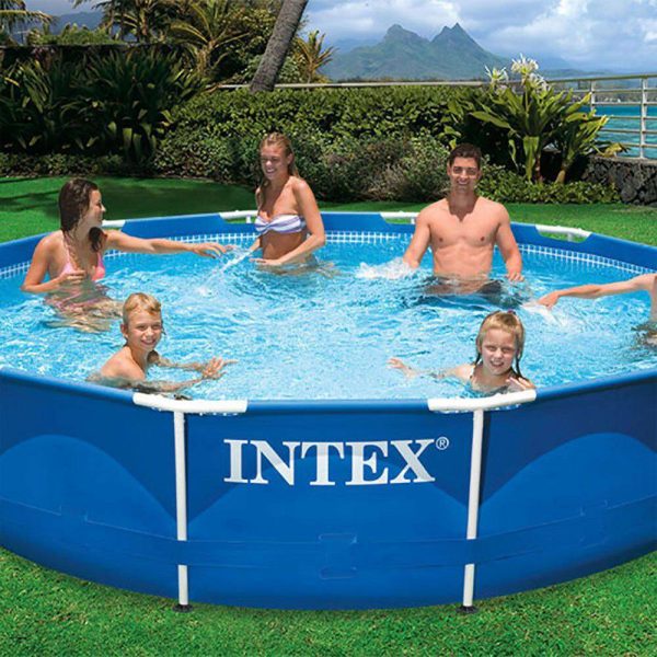 28026E + 28211EH 12 ft. x 30 in. Metal Frame Round Swimming Pool with Filter Pump and 13 ft. Pool Cover