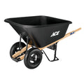 Ace 10 cu ft Poly Wheelbarrow with Dual 16′�?Pneumatic Tires and Hardwood Handles