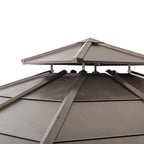 10 ft. x 10 ft. Cedar Framed Gazebo with Steel 2-Tier Hip Roof Hardtop