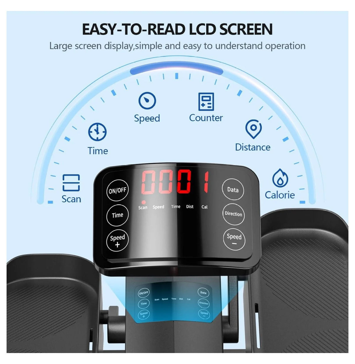 Under Desk Elliptical Machine for Home Ellipse Leg Exerciser for Seniors with Control Electric Seated Pedal Exerciser with 12 Adjustable Speeds