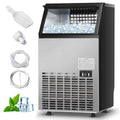 110LBS/24H Commercial Ice Maker with 33LBS Storage Capacity, Free-Standing Ice Machine