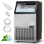 110LBS/24H Commercial Ice Maker with 33LBS Storage Capacity, Free-Standing Ice Machine