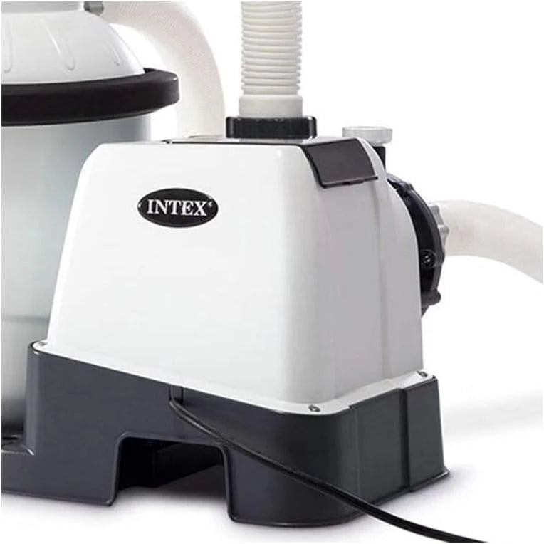 Intex 26651EG Krystal Clear 16 Inch 3,000 GPH Above Ground Pool Sand Filter Pump with Automatic Timer, GFCI, and 6 Function Control, Gray