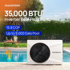 AQUASTRONG Inverter Swimming Pool Heat Pump Pool Heater for Above Ground and Inground Pool Heating and Cooling Pool Heater  Smart WiFi Control Pools Up to  9000 Gallons