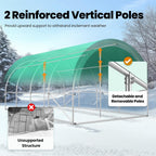 KING BIRD Premium 20x10x6.6FT Greenhouse for Outdoors  Large Walk-in Upgraded Galvanized Metal Frame  Mesh Door Screen Window Improved Zipper Tunnel Hoop for Garden Plant Winter  2 Stiffeners  White