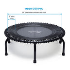 JumpSport 350 Pro Fitness 39" Cardio Workout Indoor Trampoline, Teal/Black