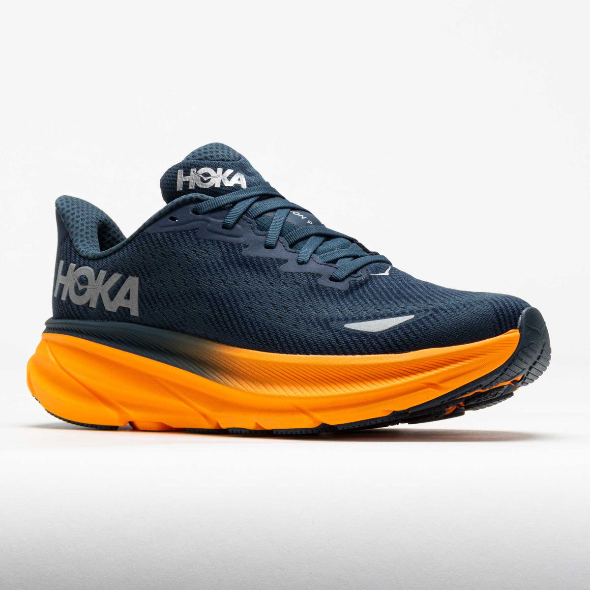 Clifton 9 GTX Men's Stormy Skies/Orange Zest
