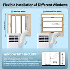 Bapipro 10,000 BTU Smart Portable AC - WiFi/Remote, 4-in-1 for 300 Sq.Ft, 24H Timer, Window Kit, ��55dB, ETL Certified