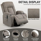 Lazy Boy Power Lift Recliner Chair, Modern Single Motor Massage Sofa Chair with Lumbar Heating, USB Charging Port, Cup Holders