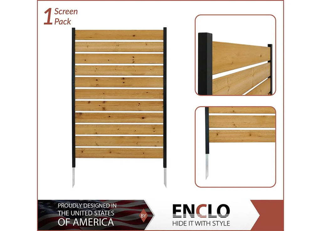 Enclo Privacy Screens 5ft H x 3.2ft W Concord Wood Outdoor Privacy Fence Screen