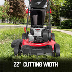 PowerSmart Self Propelled Gas Lawn Mower  22-Inch with 140cc Briggs and Stratton E550 Engine 3-in-1 Rear-Wheel Drive Lawnmower with Bagging