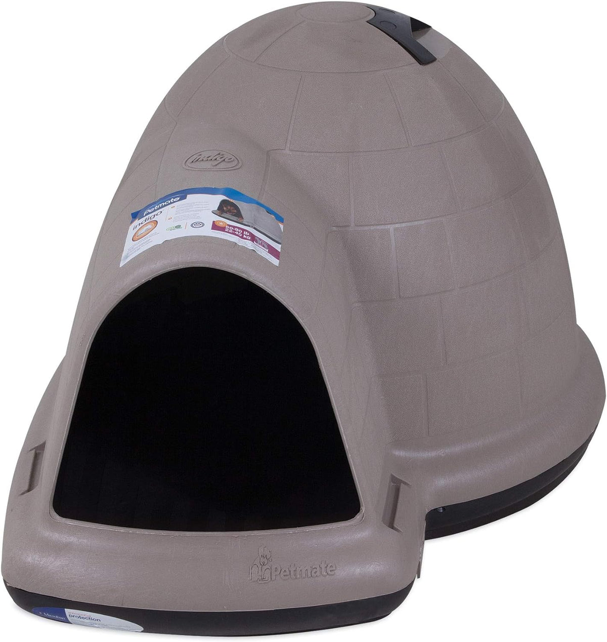Petmate Indigo Dog House (Igloo Dog House, Made in USA with 90% Recycled Materials, All-Weather Protection Pet Shelter) for XL Dogs -90 to 125 pounds, Made in USA