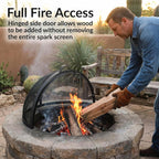 Sunnydaze Round Fire Pit Spark Screen Cover - Easy-Opening Outdoor Fire Pit Screen - Heavy?Duty Steel Metal Mesh - 36" Diameter