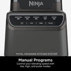 Ninja Blender, Mega Kitchen System, 1500W, 4 Functions for Smoothies, Processing, Dough, Drinks & More, with 72 Blender Pitcher, 64 Processor Bowl, 2 Nutri Cups + Lids, Black, BL770