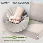 Outdoor Chair Cushions Set of 3  Waterproof 24x24 Patio Chair Cushion  6" Thickened Seat Cushion for Outdoor Furniture  Couch Cushion Replacement  Include 3 Back & 3 Seat Cushions  Thick/Beige