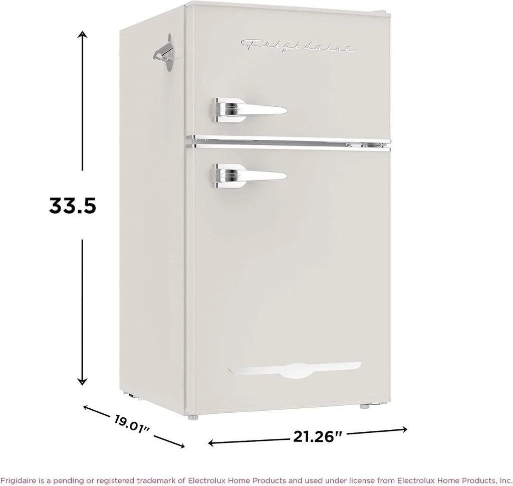 Frigidaire Retro Mini Fridge with Freezer & Side Bottle Opener-Small 2 Door Refrigerator for Office Bar or College Dorm Room-3.1 Cu Ft – 19”"D x 20.5" W x 33.5" H