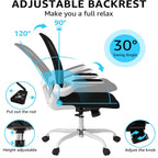 Silybon Ergonomic Office Chair, Comfort Home Office Task Chair with Flip-Up Arms and Adjustable Height