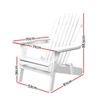 Foldable Adirondack Beach Chair, High Back, 150kg, Gardeon