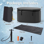 XL 129 Gal Oval Ice Bath Tub with Cover, Portable Inflatable Cold Plunge Tub with Backpack & Pump, Water Chiller Compatible for Cold Therapy