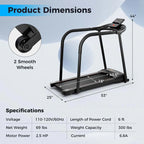 Walking Treadmill for Seniors - 2.5 HP Motor, Long Handrail, 300 lbs Capacity & Pulse Sensors