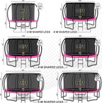 JUMPZYLLA Trampoline 8FT 10FT 12FT 14FT 15FT 16FT Trampoline with Enclosure - Recreational Trampolines with Ladder and AntiRust Coating, ASTM Approval Outdoor Trampoline for Kids