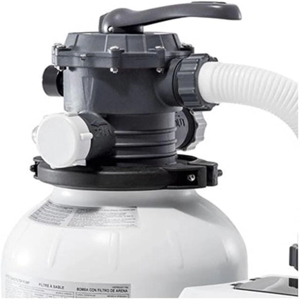 Intex 26651EG Krystal Clear 16 Inch 3,000 GPH Above Ground Pool Sand Filter Pump with Automatic Timer, GFCI, and 6 Function Control, Gray