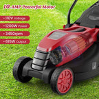 10 AMP 13" Electric Push Lawn Mower 2-in-1 Walk-Behind Lawnmower with Collection Box, 3 Adjustable Height Position