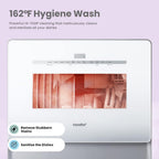 COMFEE' Portable Dishwasher Countertop with 5L Built-in Water Tank, No Hookup Needed, 6 Programs, 360° Dual Spray, 192�?High-Temp& Air-Dry Function, Mini Dishwasher for RVs, White