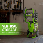 Greenworks Pro Brushless 3000 PSI (CSA Certified) 2.0 GPM Max / 1.1 GPM Electric Pressure Washer (Rugged Steel Frame  25 FT Hose  35 FT GFCI Power Cord)