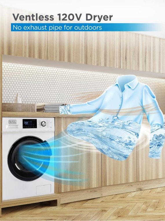 BLACK+DECKER 2.7 cu. ft. All-in-One Washer and Dryer Combo in White BCW27MW