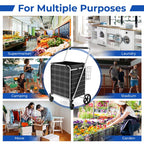27.5 Gallon Jumbo Folding Shopping Cart with Waterproof Liner & Double Basket, Heavy Duty Portable Utility Cart for Grocery Market Laundry