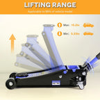 4-Ton Floor Jack, Low Profile Car Jack, Heavy-Duty Trolley Jack Car Lift with Dual Pump Pistons, Lifting Range 4"-21", 8000LBS