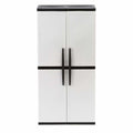 2025 Gray Plastic Freestanding Garage Cabinet, 35′′W x 71′′H x 18′′D, with Adjustable Shelves and Lockable Doors