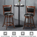 2-Pack 24" Wooden Counter Stools, 360° Swivel Bar Stools with Backs, Counter Height Stool, Upholstered Bar Chairs Dining Chairs